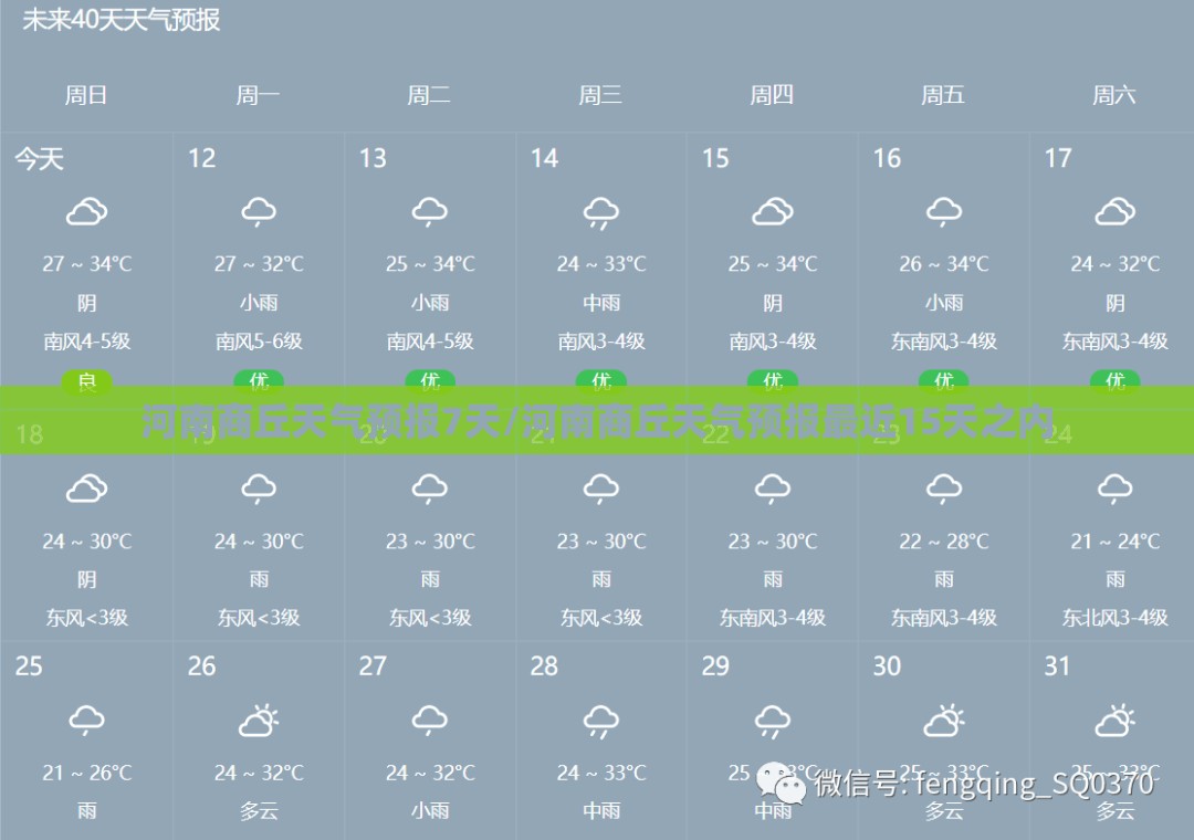 河南商丘天气预报7天/河南商丘天气预报最近15天之内