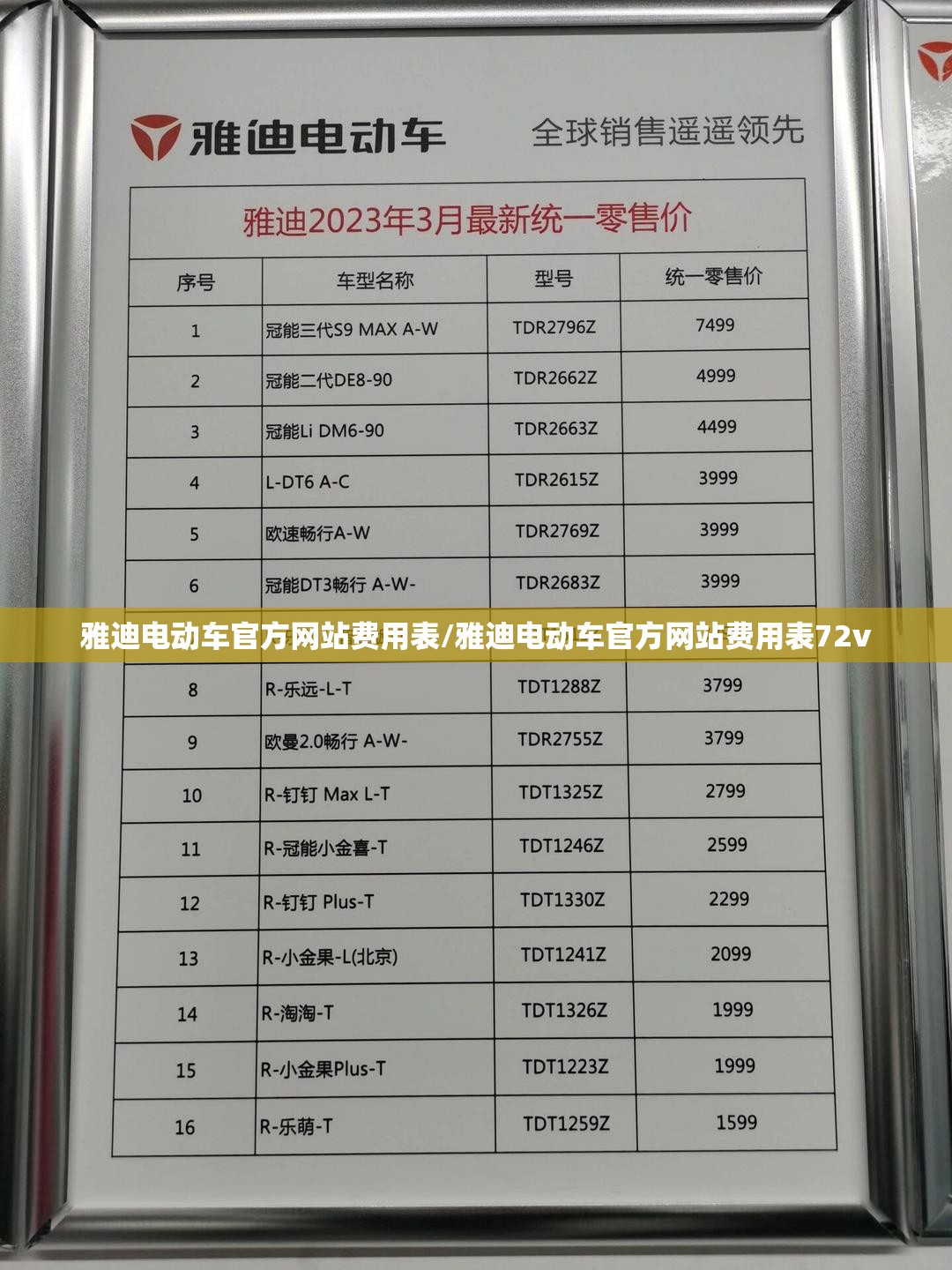 雅迪电动车官方网站费用表/雅迪电动车官方网站费用表72v