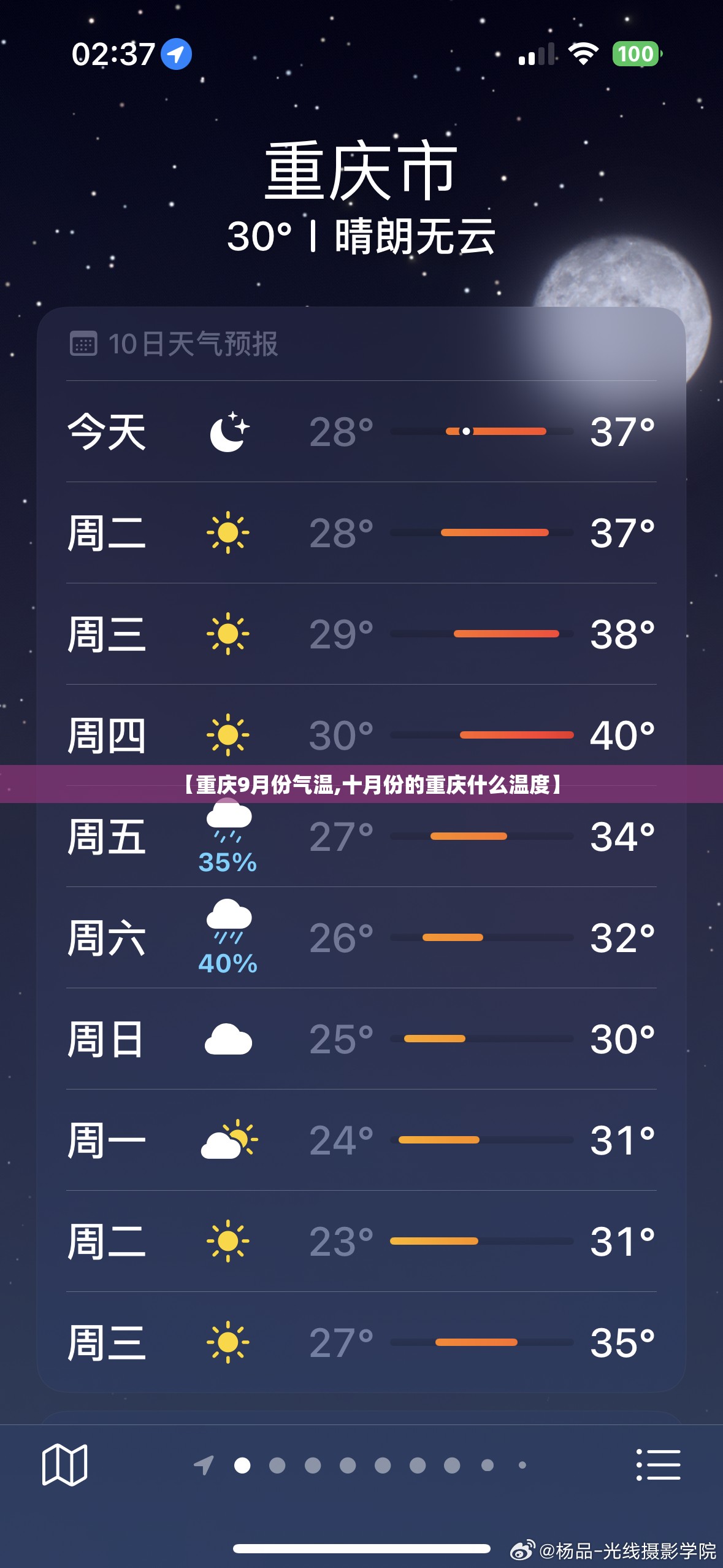 【重庆9月份气温,十月份的重庆什么温度】