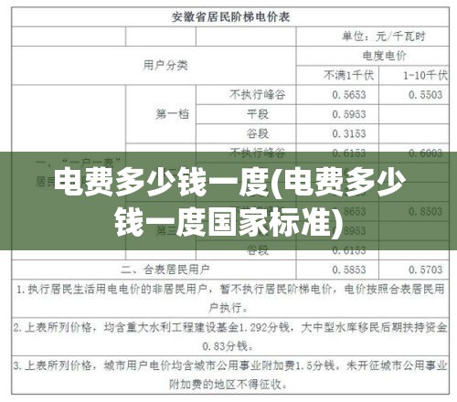 电费多少钱一度(电费多少钱一度国家标准)