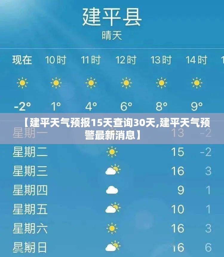 【建平天气预报15天查询30天,建平天气预警最新消息】