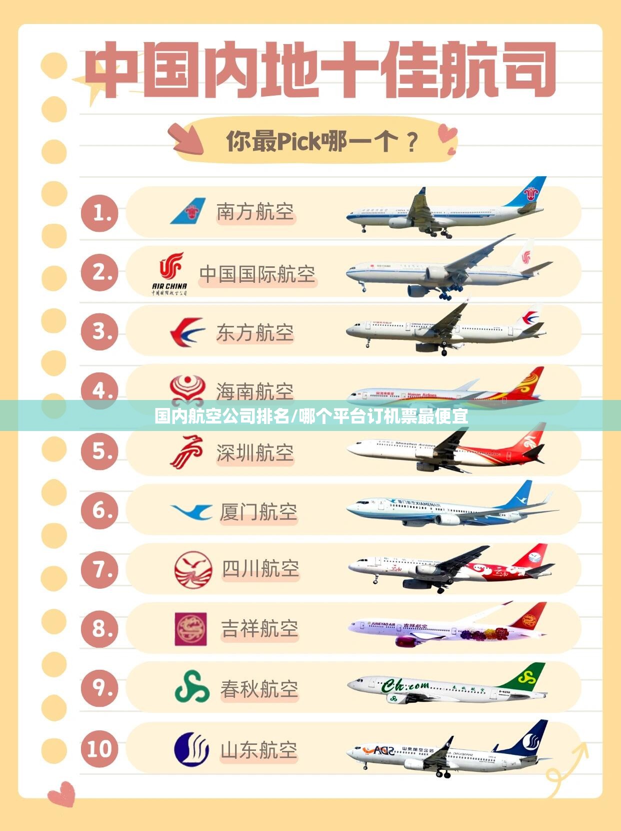 国内航空公司排名/哪个平台订机票最便宜
