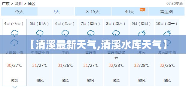 【清溪最新天气,清溪水库天气】