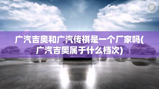 广汽吉奥和广汽传祺是一个厂家吗(广汽吉奥属于什么档次)