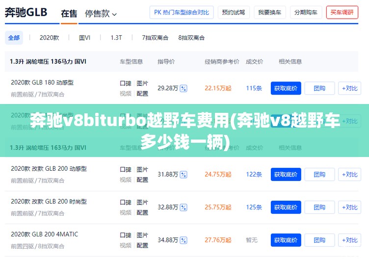 奔驰v8biturbo越野车费用(奔驰v8越野车多少钱一辆)
