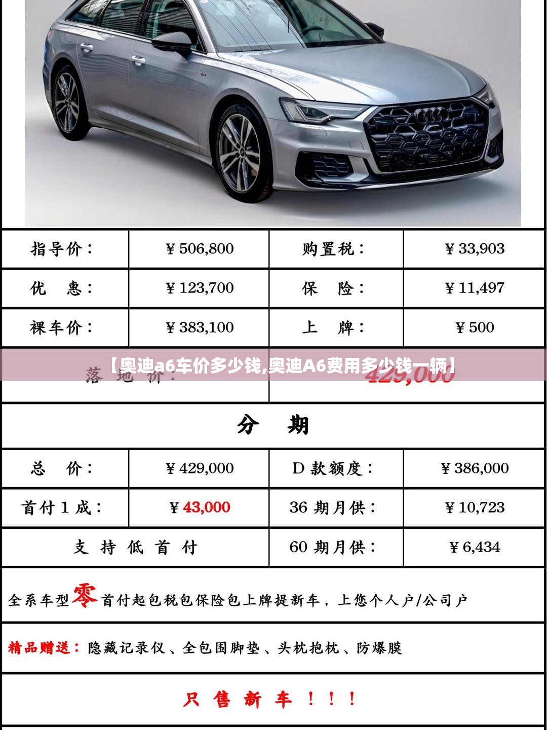 【奥迪a6车价多少钱,奥迪A6费用多少钱一辆】