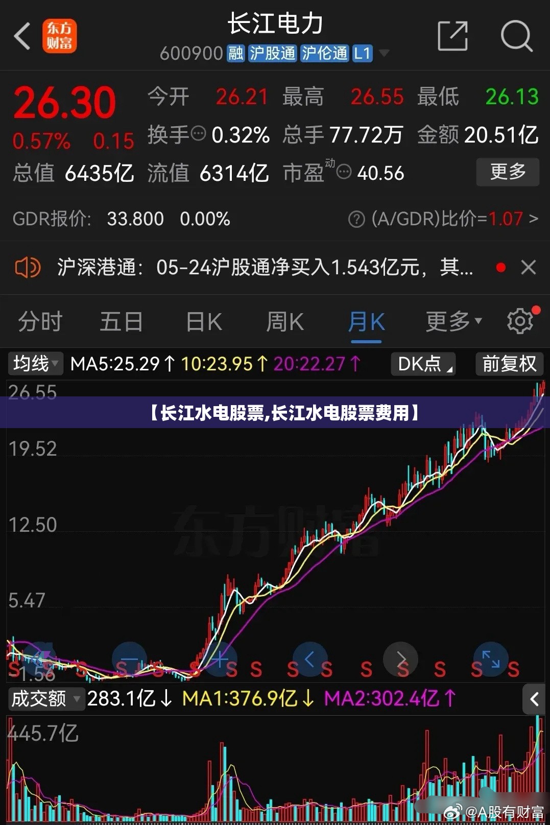 【长江水电股票,长江水电股票费用】