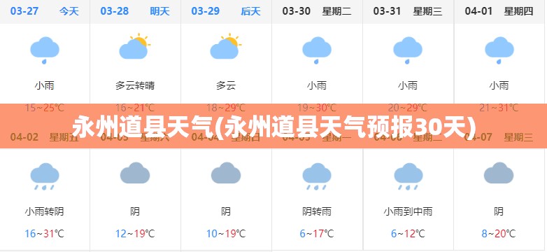 永州道县天气(永州道县天气预报30天)