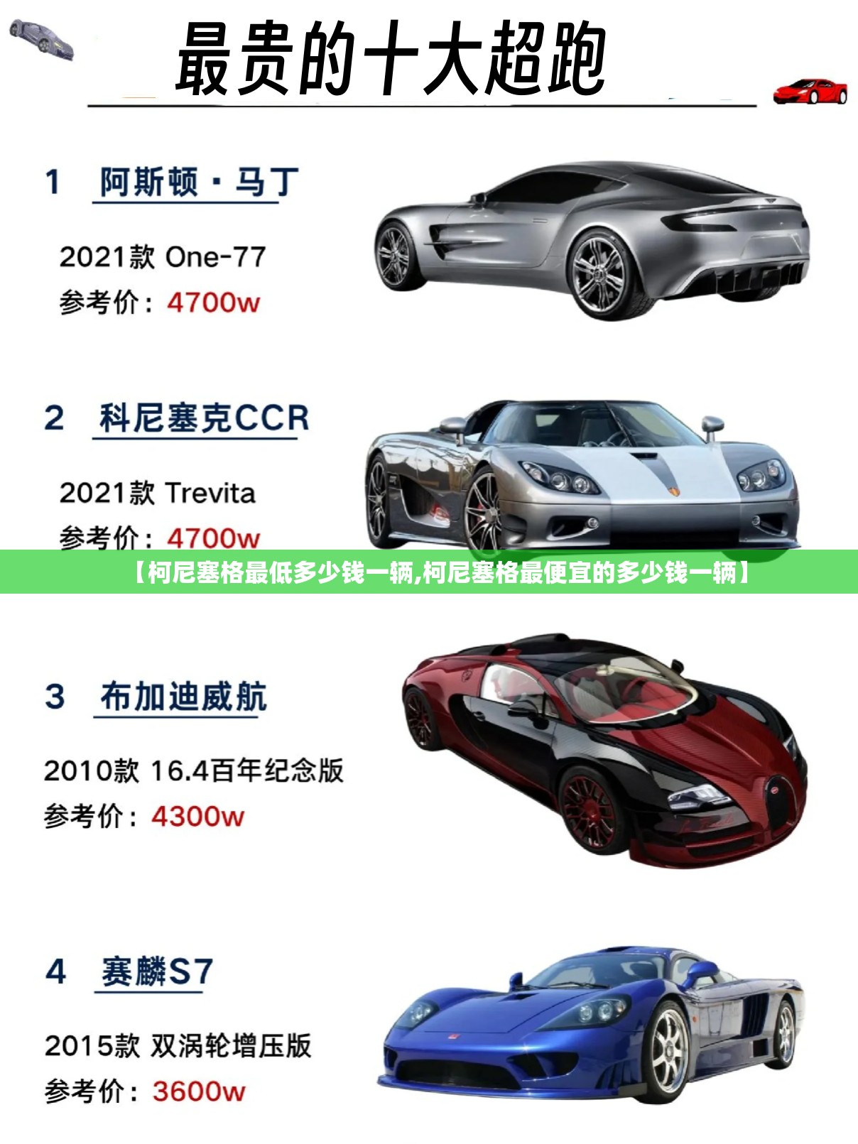 【柯尼塞格最低多少钱一辆,柯尼塞格最便宜的多少钱一辆】