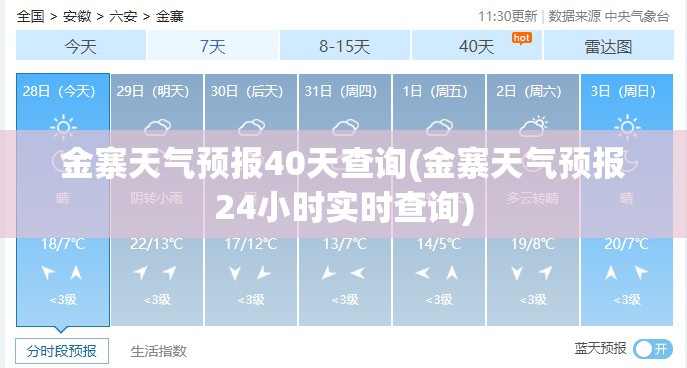 金寨天气预报40天查询(金寨天气预报24小时实时查询)