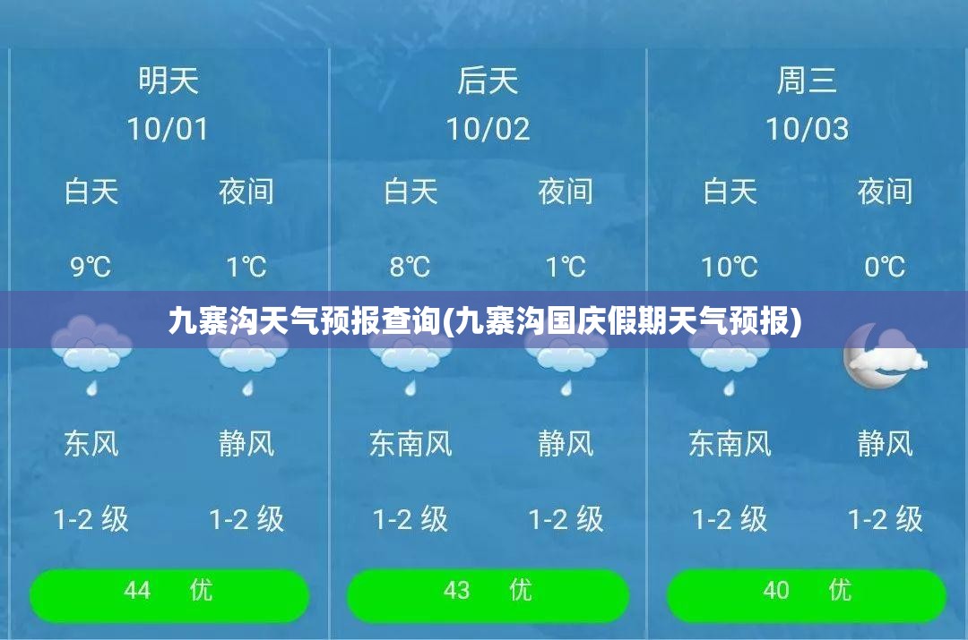 九寨沟天气预报查询(九寨沟国庆假期天气预报)