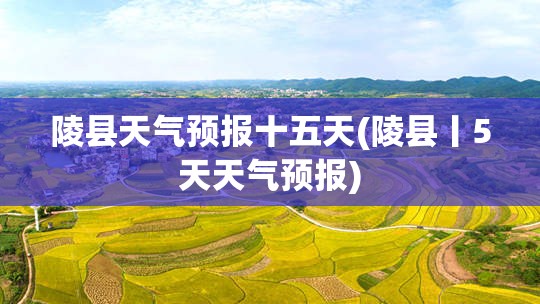 陵县天气预报十五天(陵县丨5天天气预报)