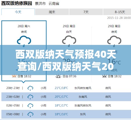 西双版纳天气预报40天查询/西双版纳天气20天天气预报