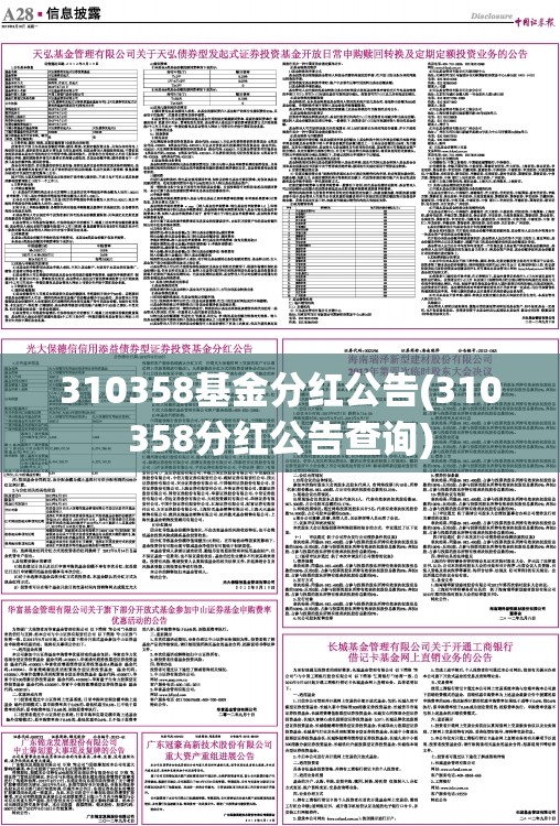310358基金分红公告(310358分红公告查询)