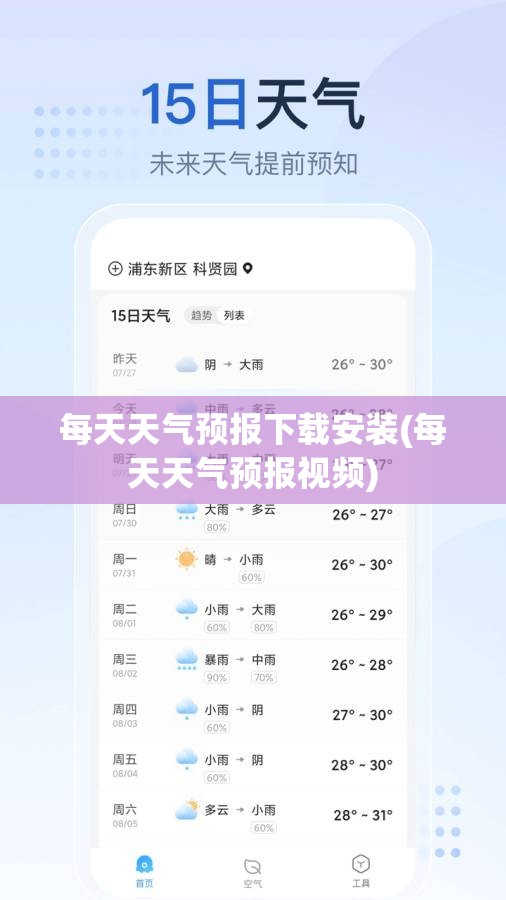 每天天气预报下载安装(每天天气预报视频)