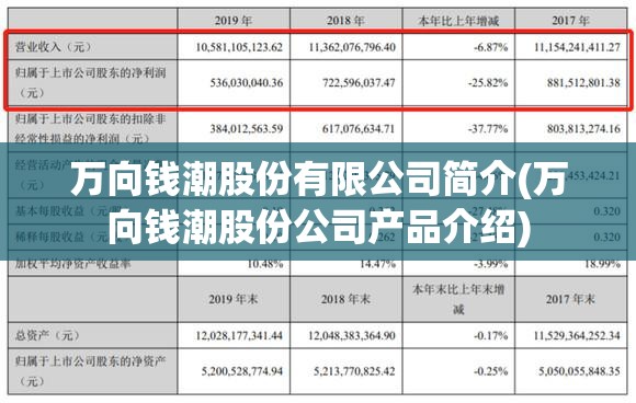 万向钱潮股份有限公司简介(万向钱潮股份公司产品介绍)