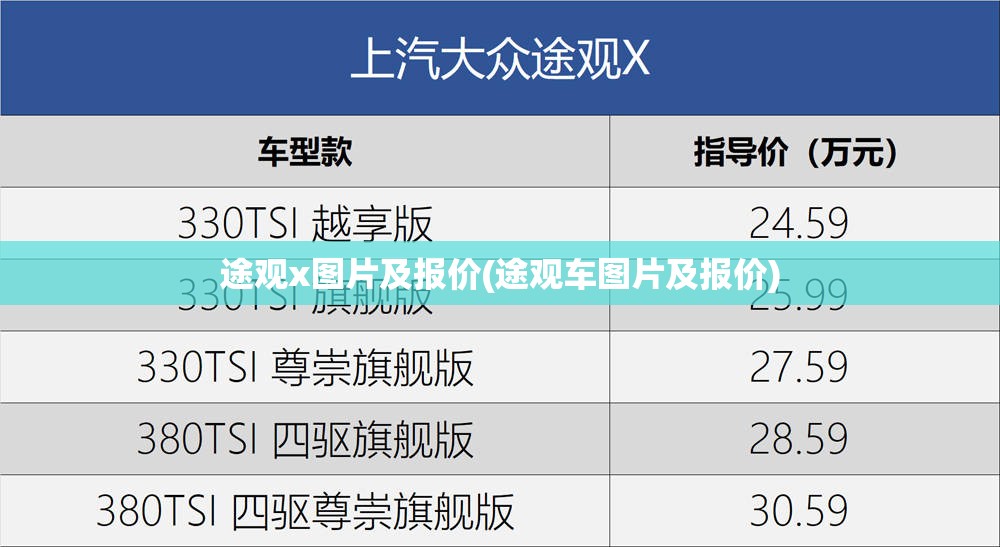途观x图片及报价(途观车图片及报价)