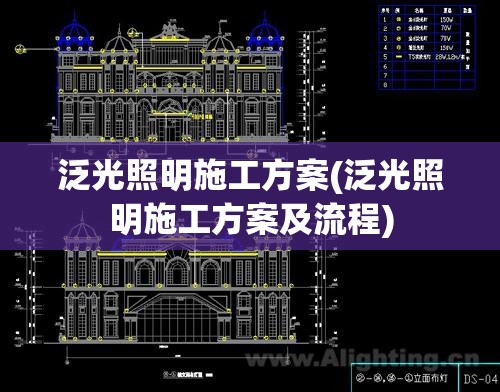 泛光照明施工方案(泛光照明施工方案及流程)