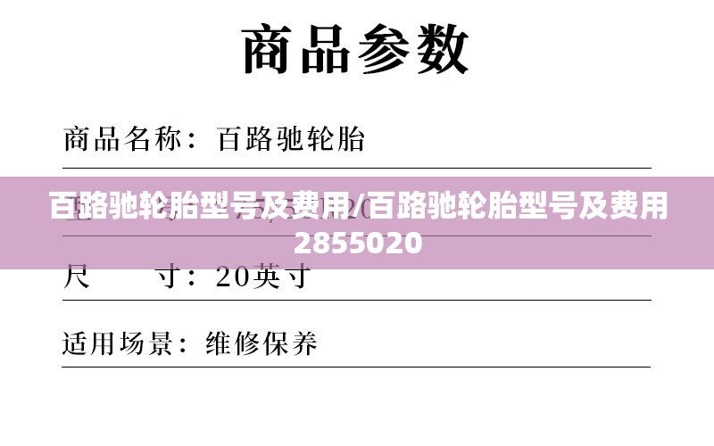 百路驰轮胎型号及费用/百路驰轮胎型号及费用2855020