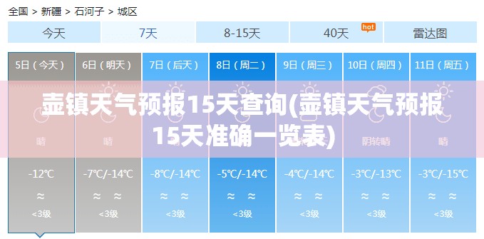壶镇天气预报15天查询(壶镇天气预报15天准确一览表)
