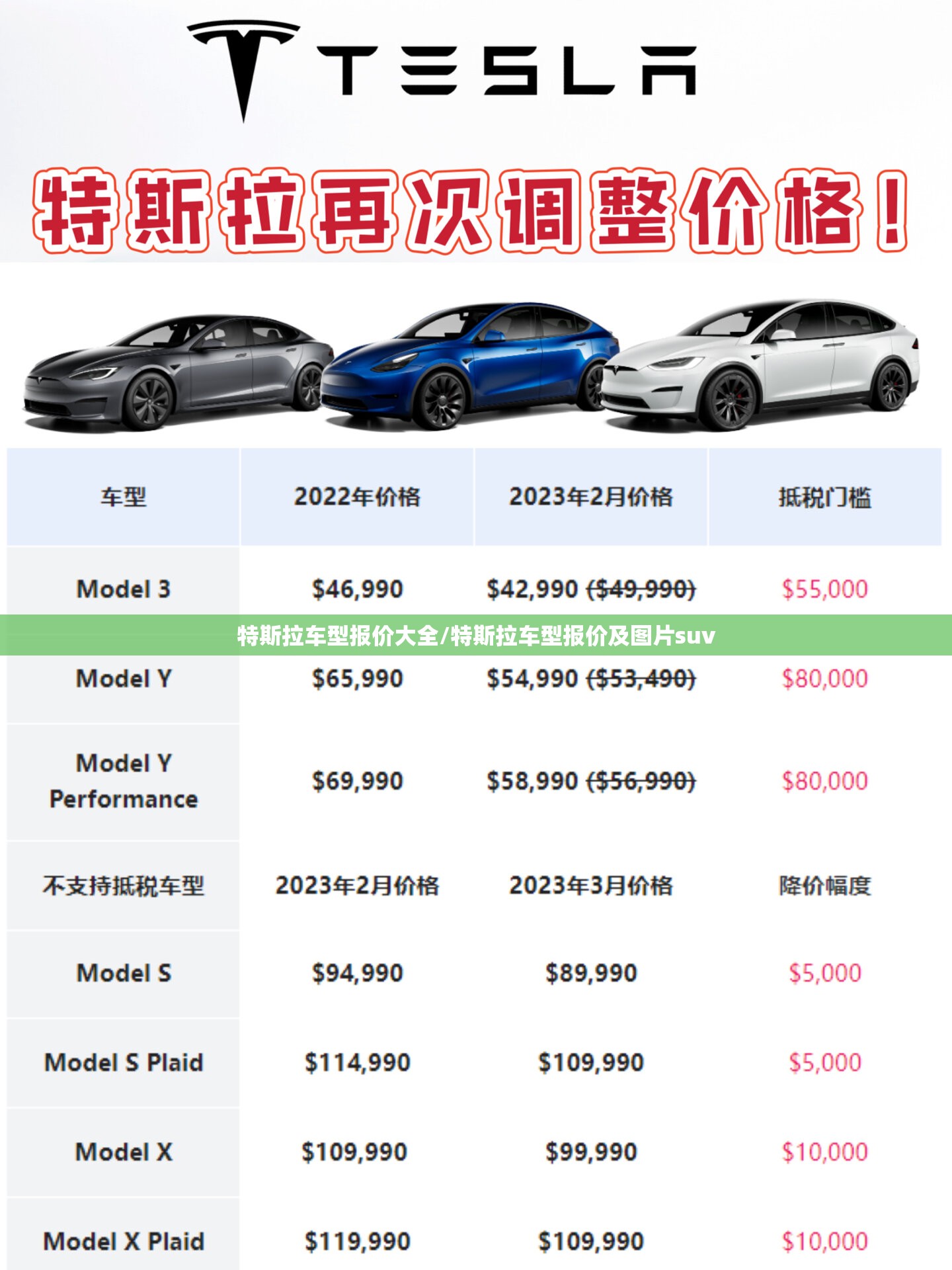 特斯拉车型报价大全/特斯拉车型报价及图片suv