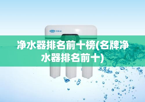 净水器排名前十榜(名牌净水器排名前十)