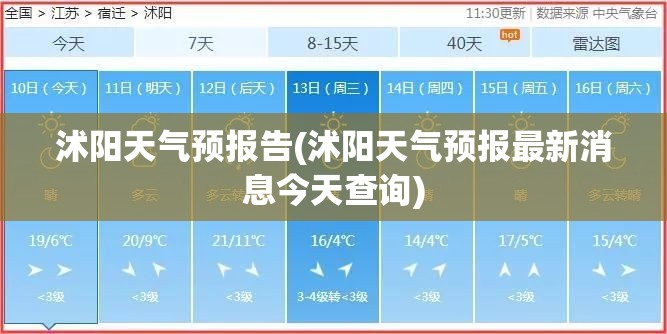 沭阳天气预报告(沭阳天气预报最新消息今天查询)