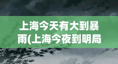 上海今天有大到暴雨(上海今夜到明局部暴雨)