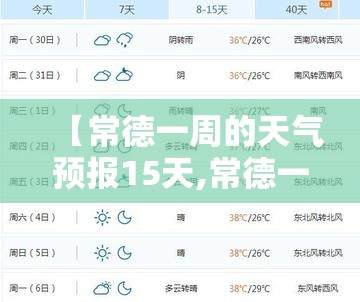 【常德一周的天气预报15天,常德一周天气预报2345】