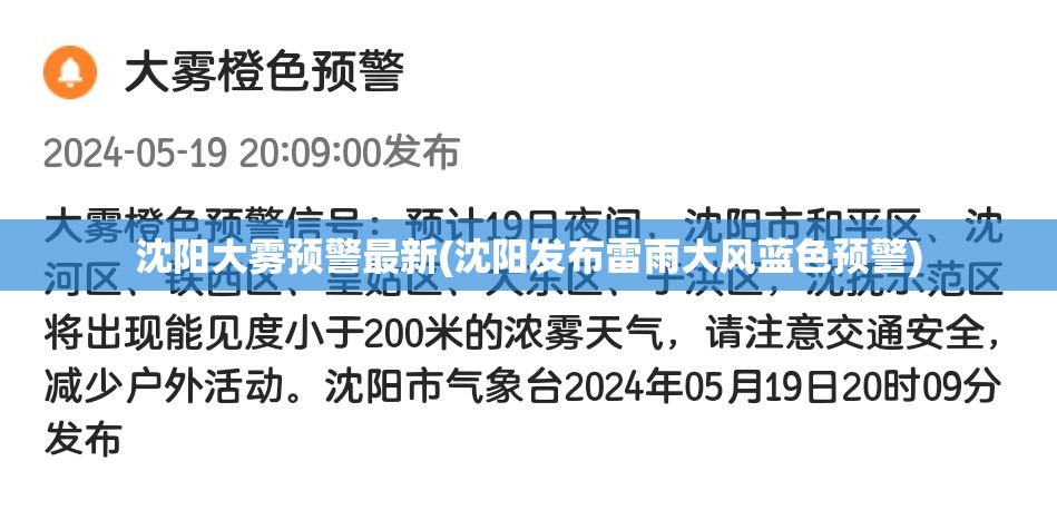 沈阳大雾预警最新(沈阳发布雷雨大风蓝色预警) 沈阳大雾预警最新(沈阳发布雷雨大风蓝色预警)