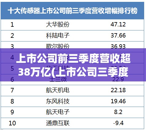上市公司前三季度营收超38万亿(上市公司三季度报是前三季度总和吗)