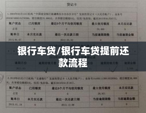 银行车贷/银行车贷提前还款流程