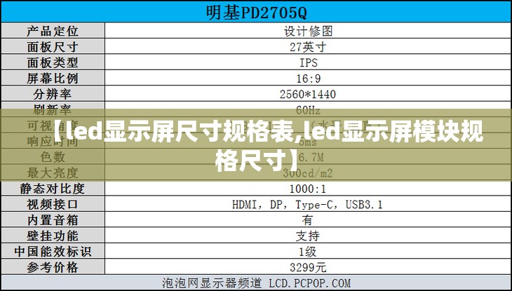 【led显示屏尺寸规格表,led显示屏模块规格尺寸】