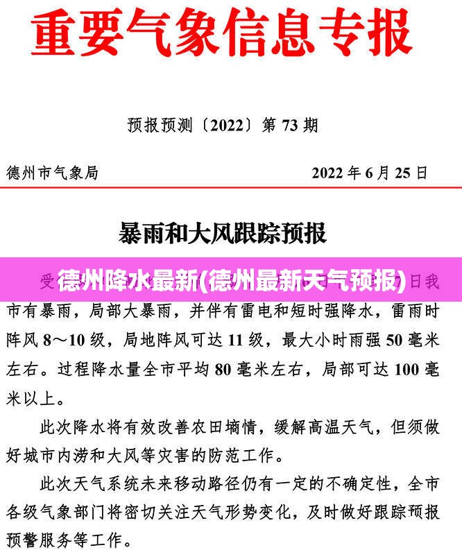 德州降水最新(德州最新天气预报)