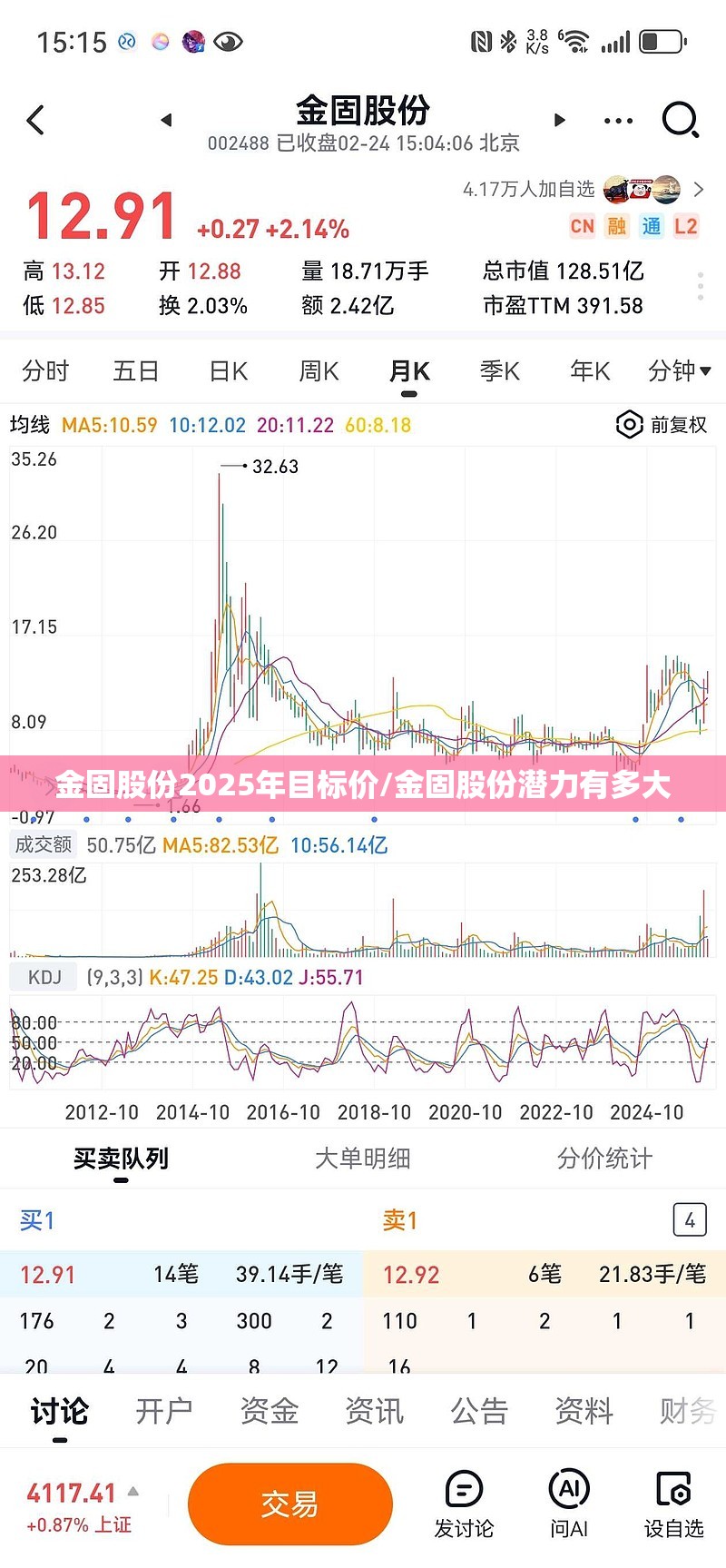 金固股份2025年目标价/金固股份潜力有多大