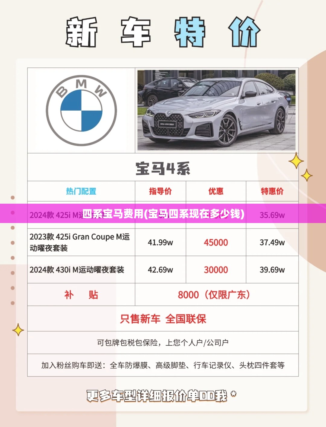四系宝马费用(宝马四系现在多少钱)