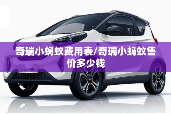 奇瑞小蚂蚁费用表/奇瑞小蚂蚁售价多少钱