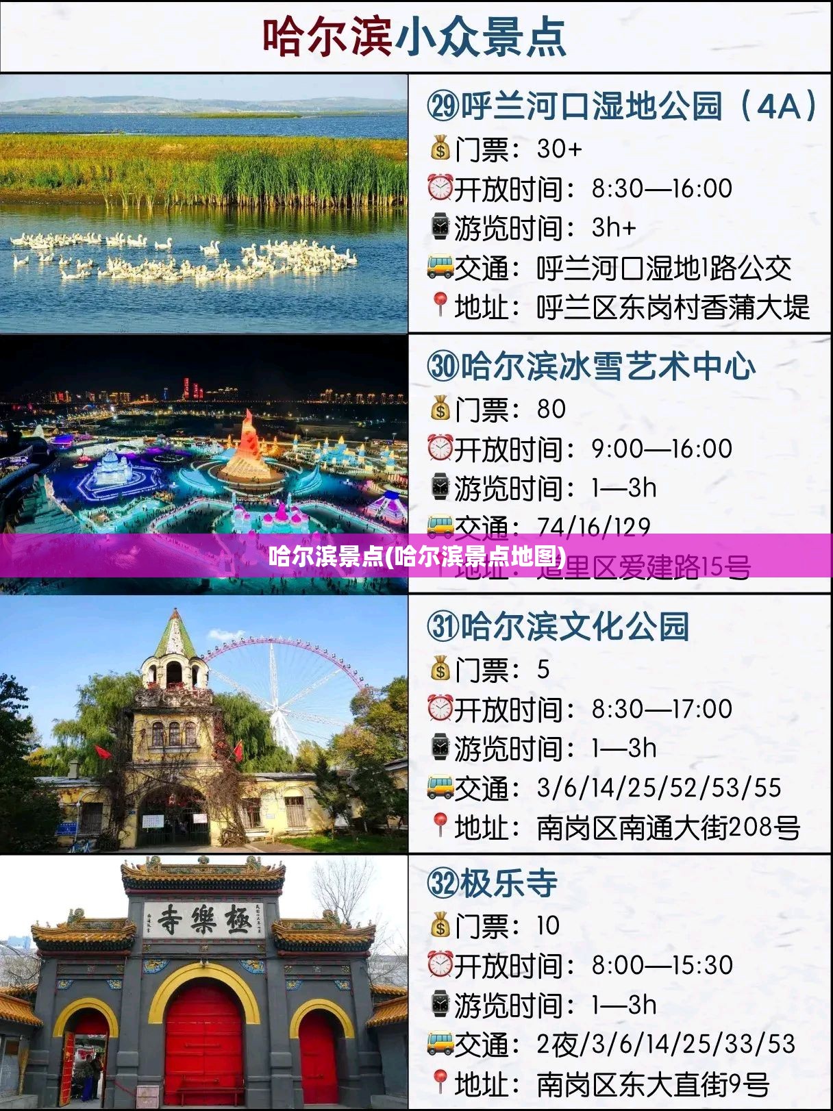 哈尔滨景点(哈尔滨景点地图)