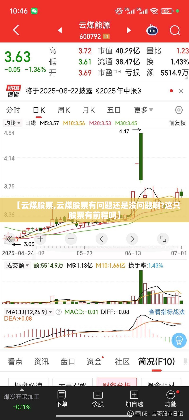 【云煤股票,云煤股票有问题还是没问题啊?这只股票有前程吗】