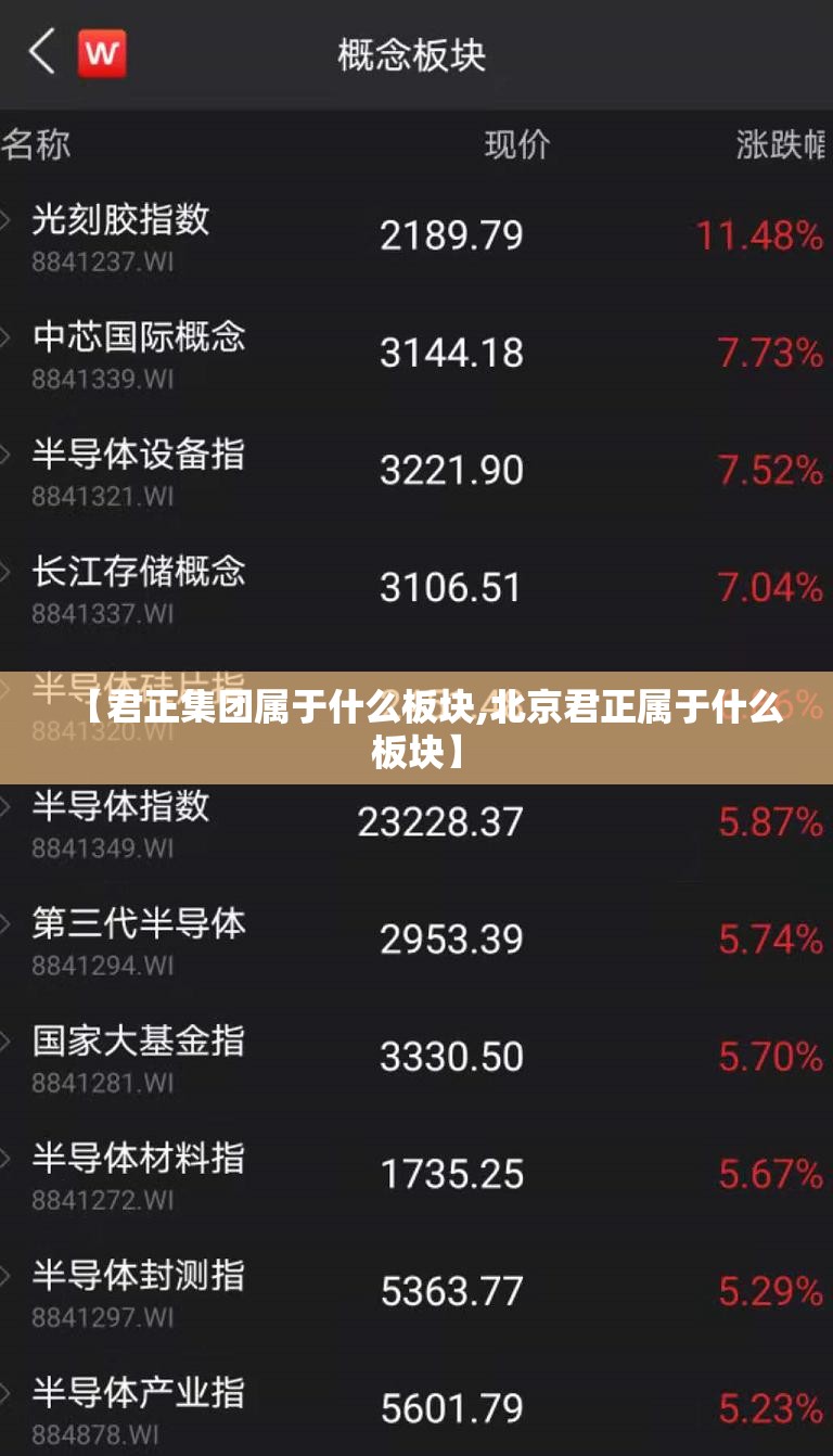 【君正集团属于什么板块,北京君正属于什么板块】