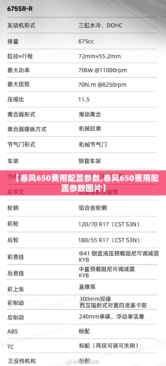 【春风650费用配置参数,春风650费用配置参数图片】