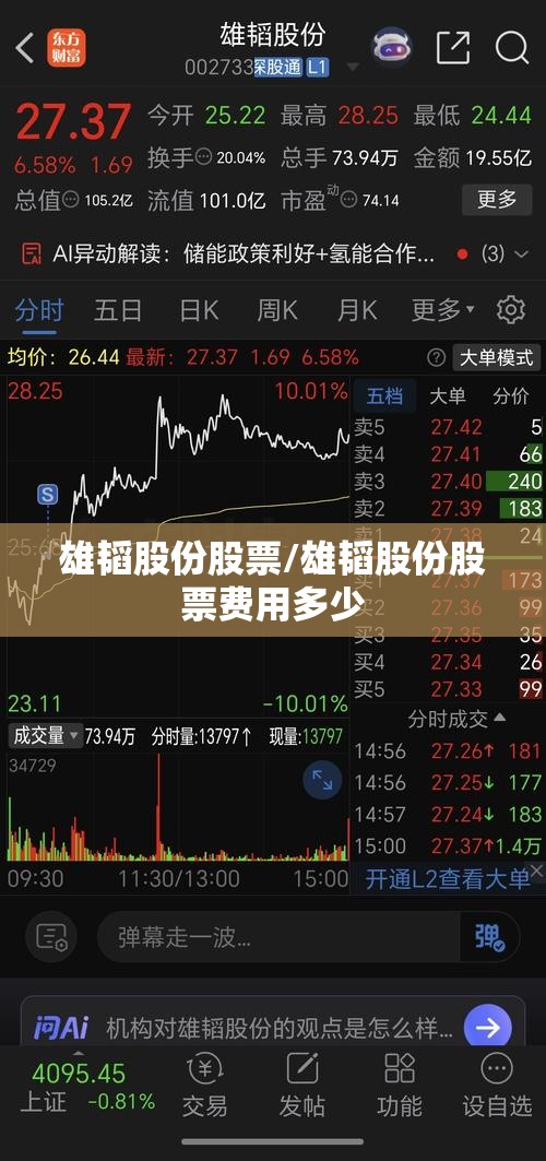 雄韬股份股票/雄韬股份股票费用多少 雄韬股份股票/雄韬股份股票费用多少