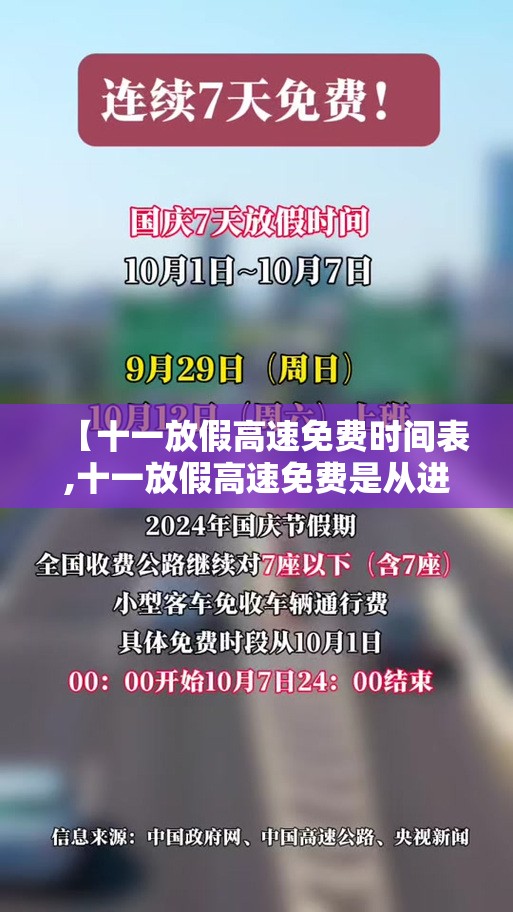 【十一放假高速免费时间表,十一放假高速免费是从进口算还是从】