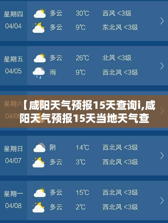 【咸阳天气预报15天查询i,咸阳天气预报15天当地天气查询表格下载】