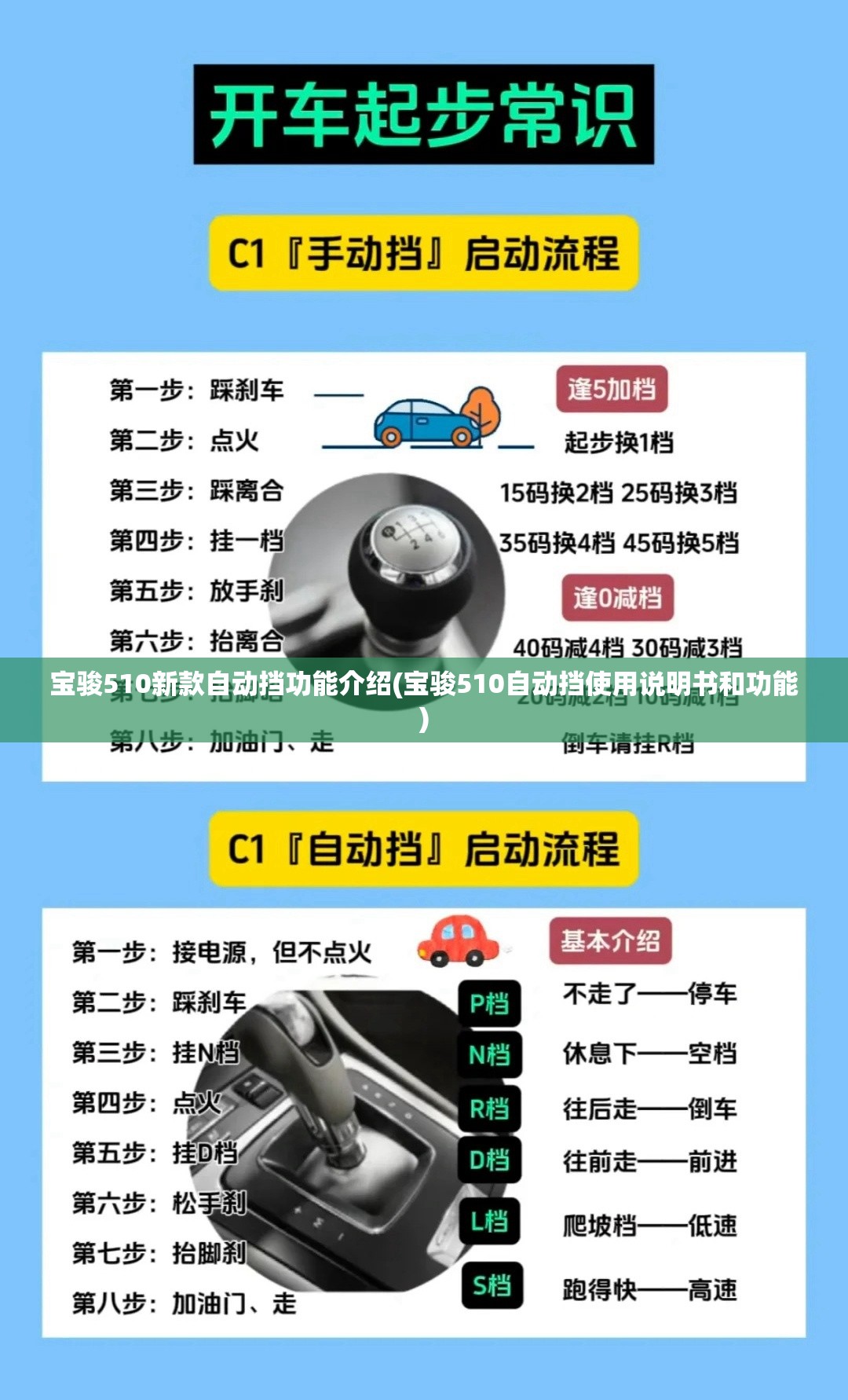 宝骏510新款自动挡功能介绍(宝骏510自动挡使用说明书和功能)