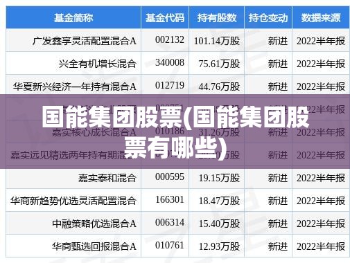 国能集团股票(国能集团股票有哪些)