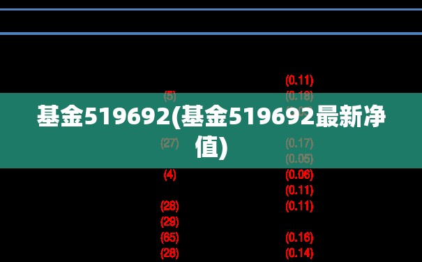 基金519692(基金519692最新净值) 基金519692(基金519692最新净值)
