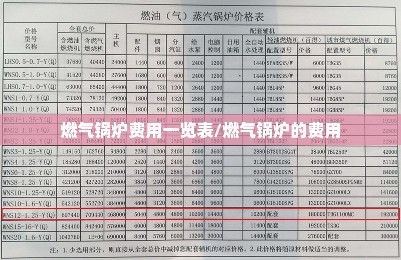 燃气锅炉费用一览表/燃气锅炉的费用
