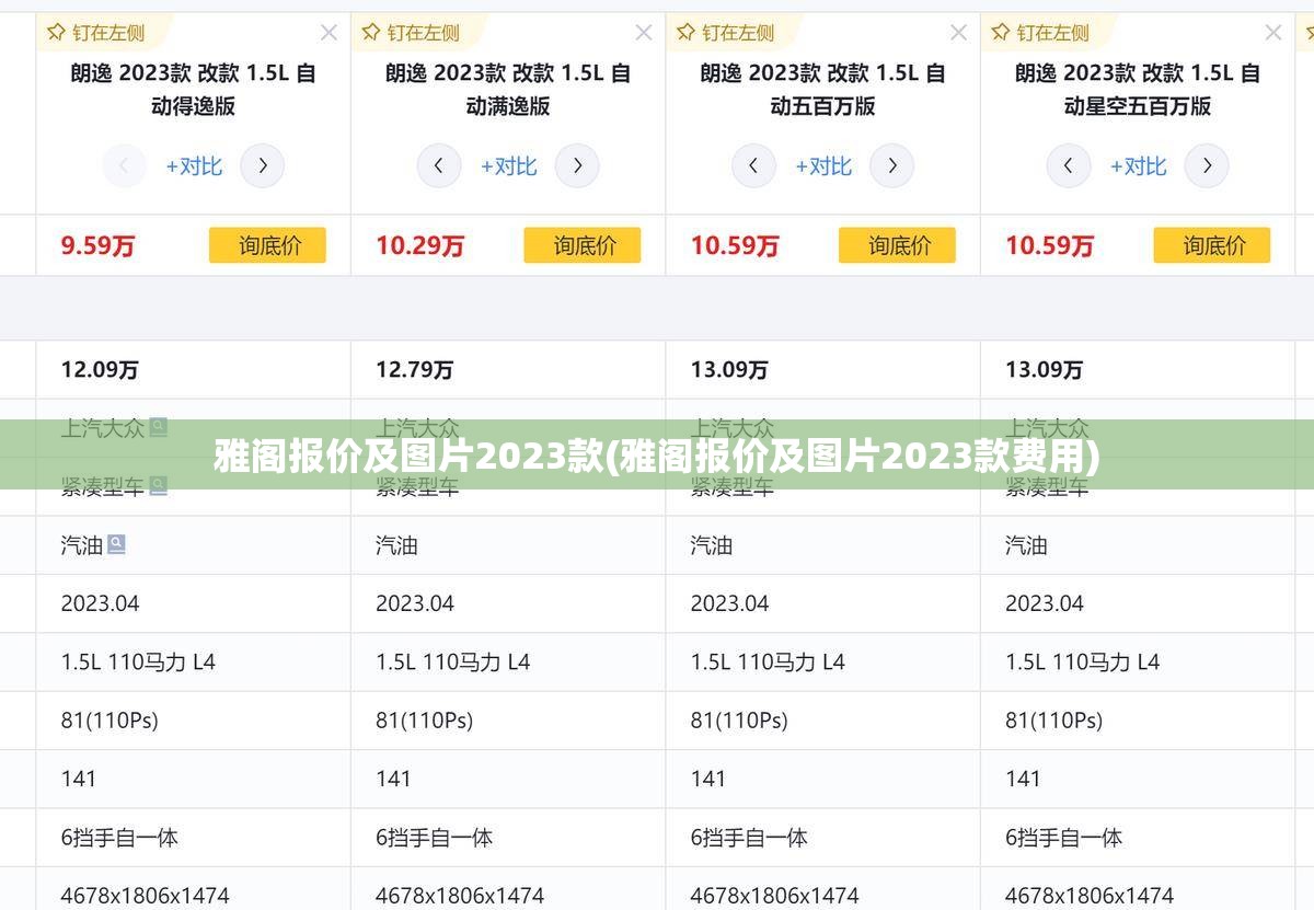 雅阁报价及图片2023款(雅阁报价及图片2023款费用)