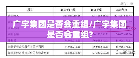 广宇集团是否会重组/广宇集团是否会重组?